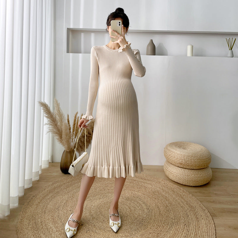 New Style Maternity Sweater Knitted Dress: Comfort Meets Style
