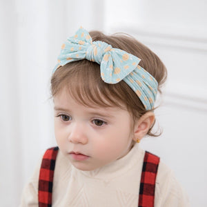 Children's Wide-brimmed Elastic Bow Baby Printed Headband