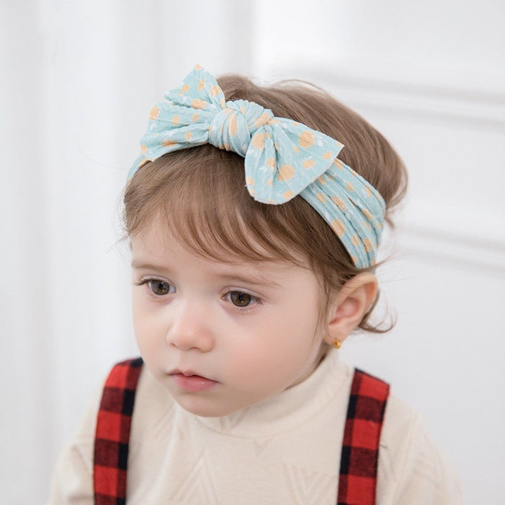 Children's Wide-brimmed Elastic Bow Baby Printed Headband