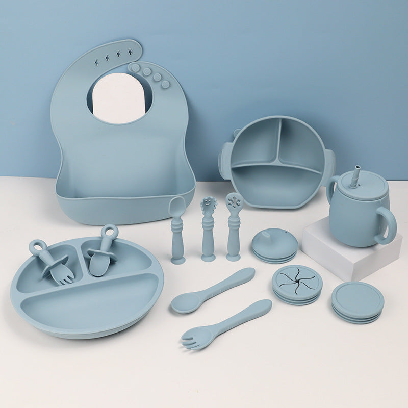 15 Piece Silicone Baby Feeding Tableware Set
