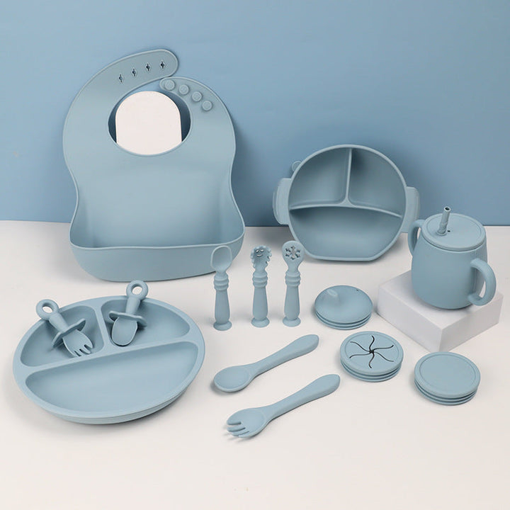 15 Piece Silicone Baby Feeding Tableware Set