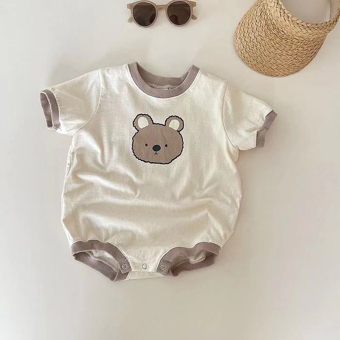 Discover the Adorable Baby Cute Bear Casual Short Sleeve Rompers